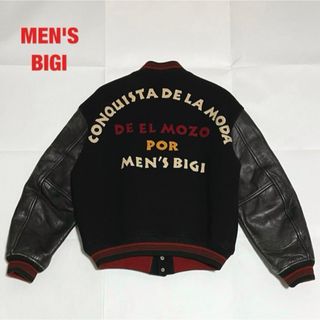 MEN'S BIGI - 【人気】MEN'S BIGI　メンズビギ　スタジャン　牛革レザー　ワッペン　刺繍