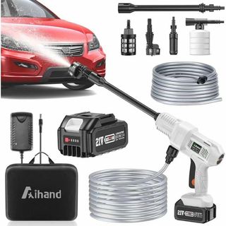 【大特価！】 高圧洗浄機 コードレス 充電式 水圧洗浄機 バッテリー式 軽量 白(掃除機)