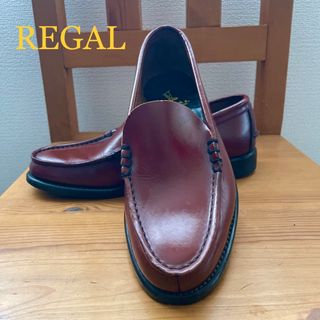 リーガル(REGAL)の美品REGAL/リーガル/スリッポン・ビジネスシューズ/茶/24.5EE(スリッポン/モカシン)