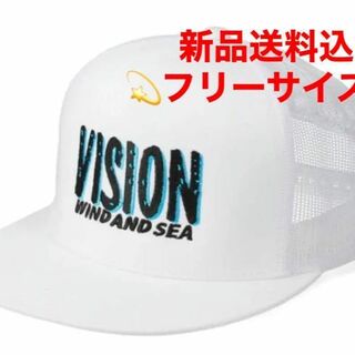 VISION × WIND AND SEA MESH CAP WHITE約cmブリム