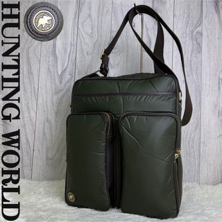 外観美品 HUNTING WORLD ハンティングワールド メッセンジャーバッグ