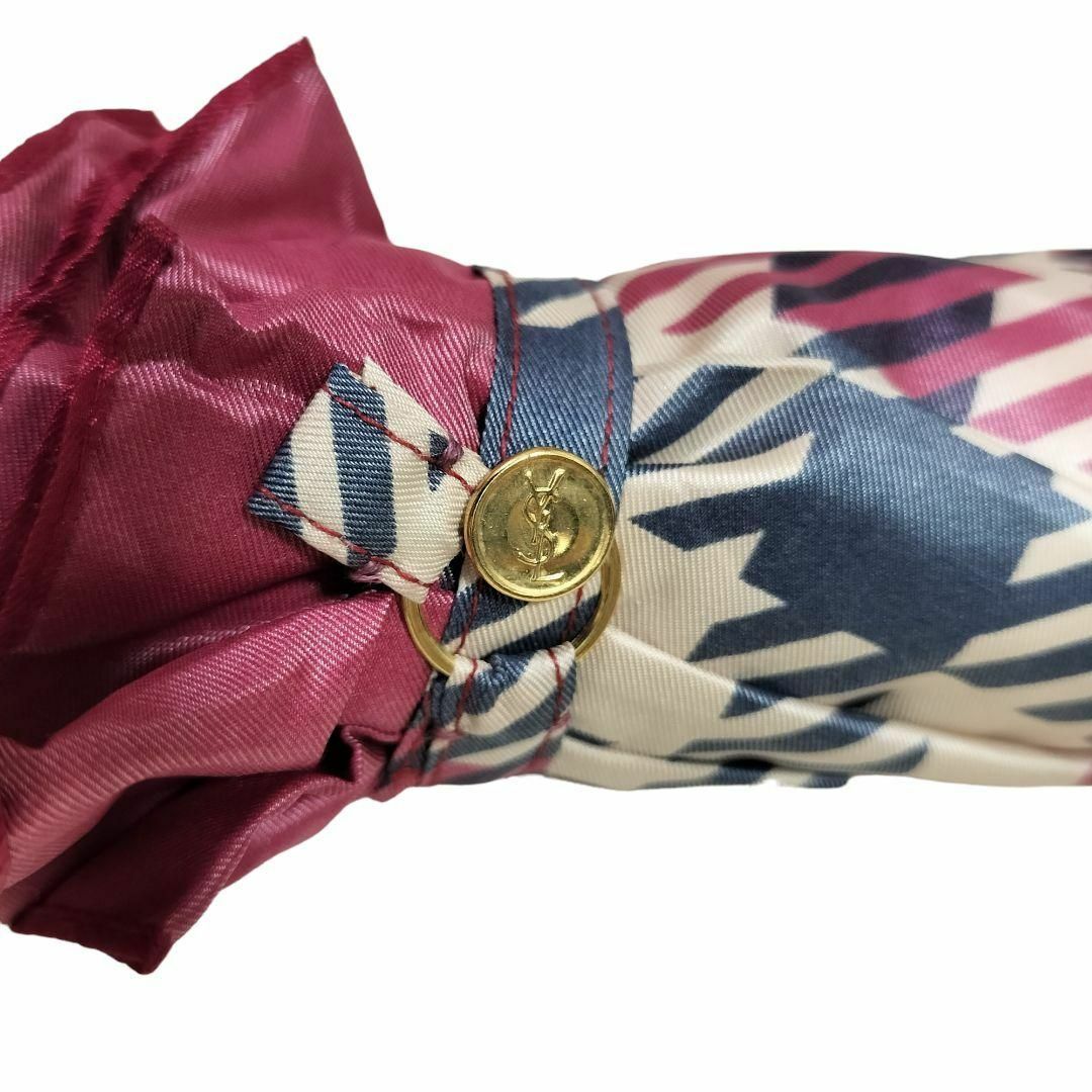 Saint Laurent(サンローラン)の✨未使用・タグ付き✨イヴ・サンローラン 折りたたみ傘 チェック柄 YSL レディースのファッション小物(傘)の商品写真