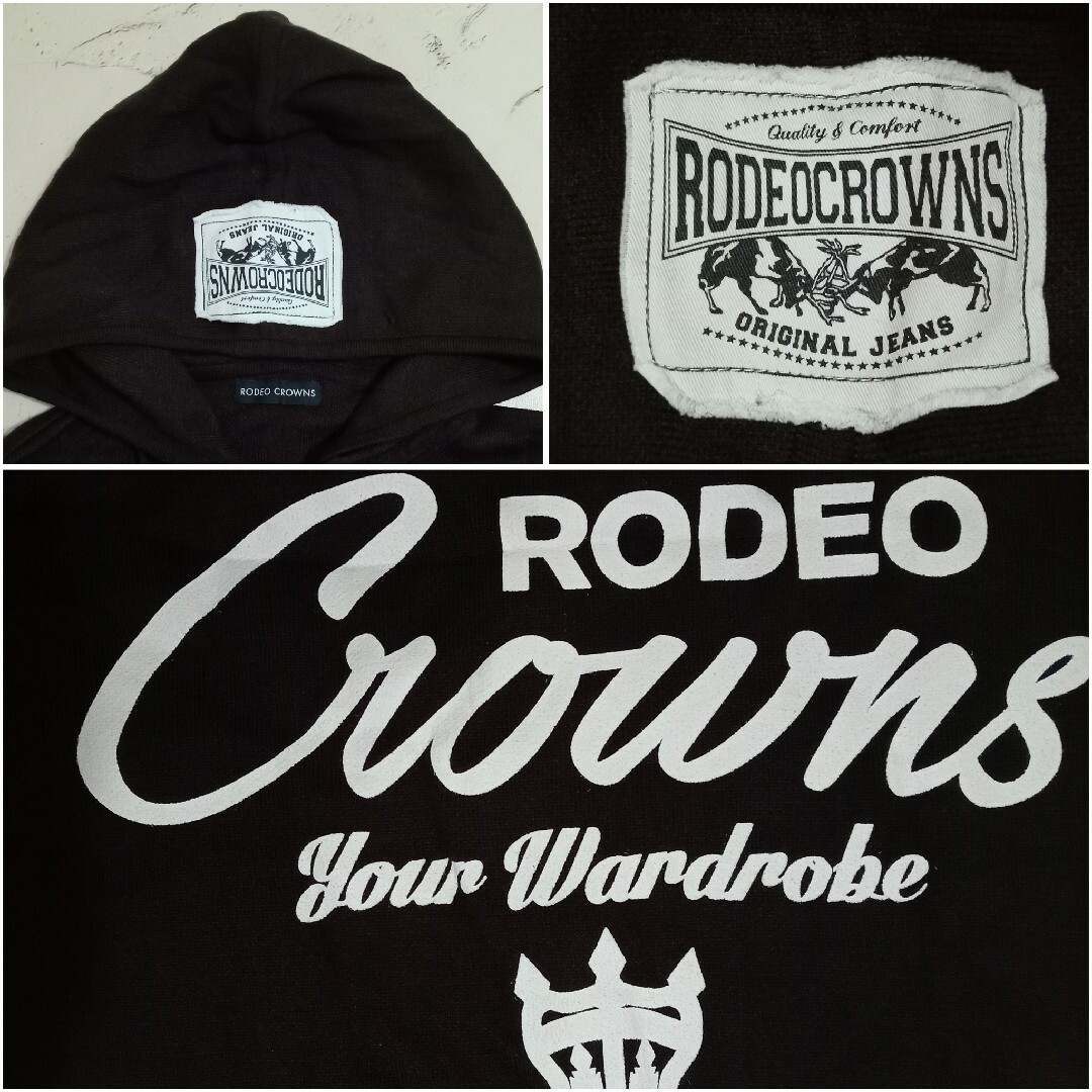 RODEO CROWNS WIDE BOWL(ロデオクラウンズワイドボウル)のBLKニットジップパーカー♡RODEO CROWNS ロデオクラウンズ  未使用 レディースのトップス(パーカー)の商品写真