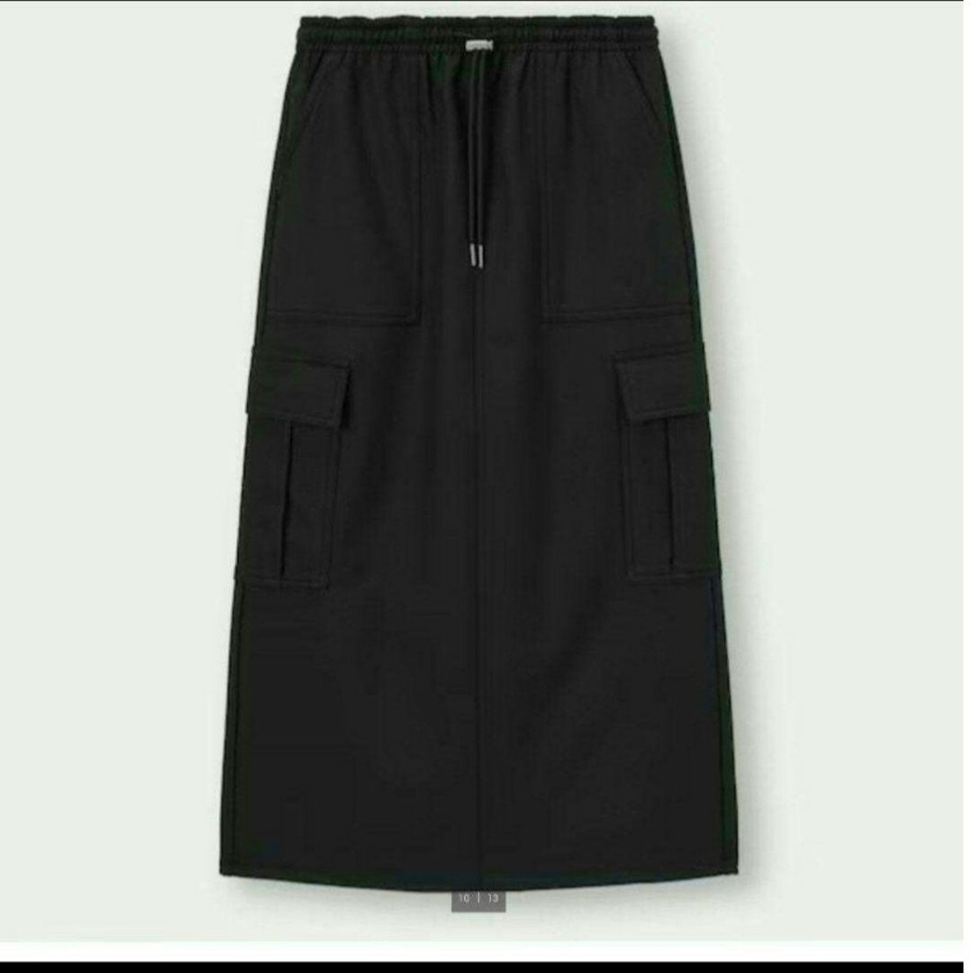 GU(ジーユー)のXXL 　ブラック　裏フリースカーゴロングスカート　ユニクロ　ZARA　H&M レディースのスカート(ロングスカート)の商品写真