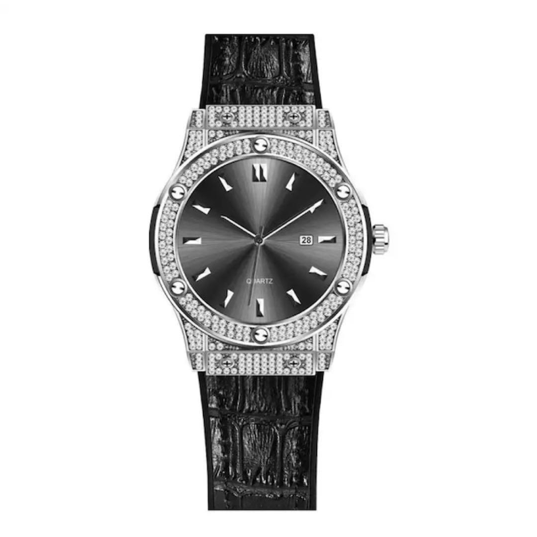 腕時計バレンタインセール　腕時計　ブルー　ブラック　スタイリッシュ　モテアイテム
