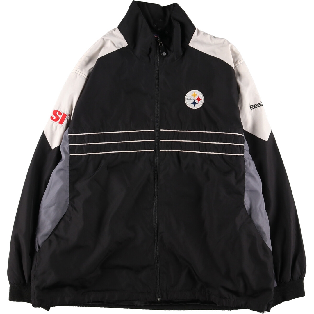 Reebok(リーボック)の古着 00年代 リーボック Reebok NFL PITTSBURGH STEELERS ピッツバーグスティーラーズ ウインドブレーカー メンズXL /eaa408068 メンズのジャケット/アウター(ナイロンジャケット)の商品写真