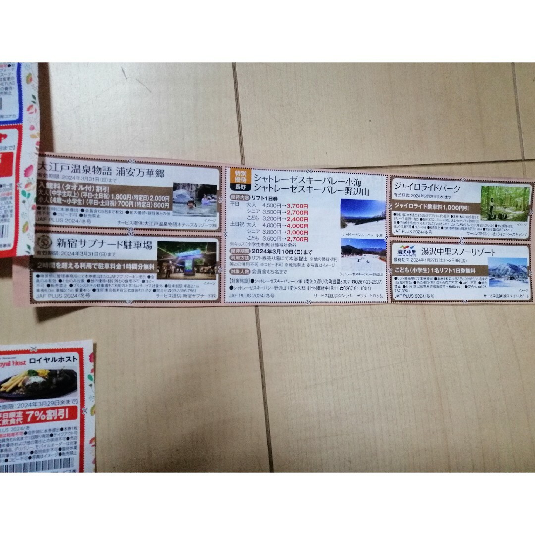 JAFクーポン チケットの優待券/割引券(ショッピング)の商品写真