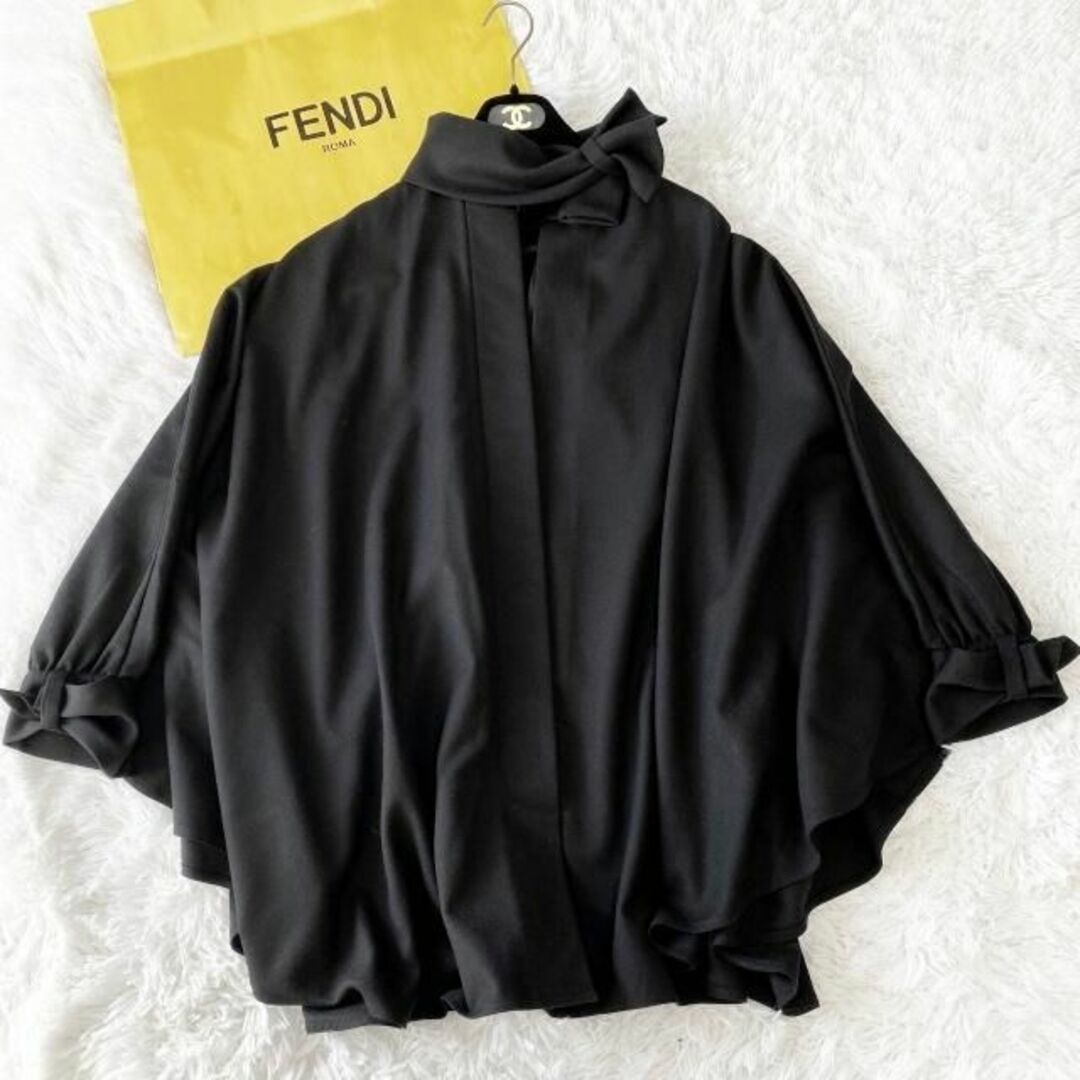 フェンディ ポンチョ FENDI365 比翼 大きいサイズ ヴィンテージ 黒多少使用感のある商品C