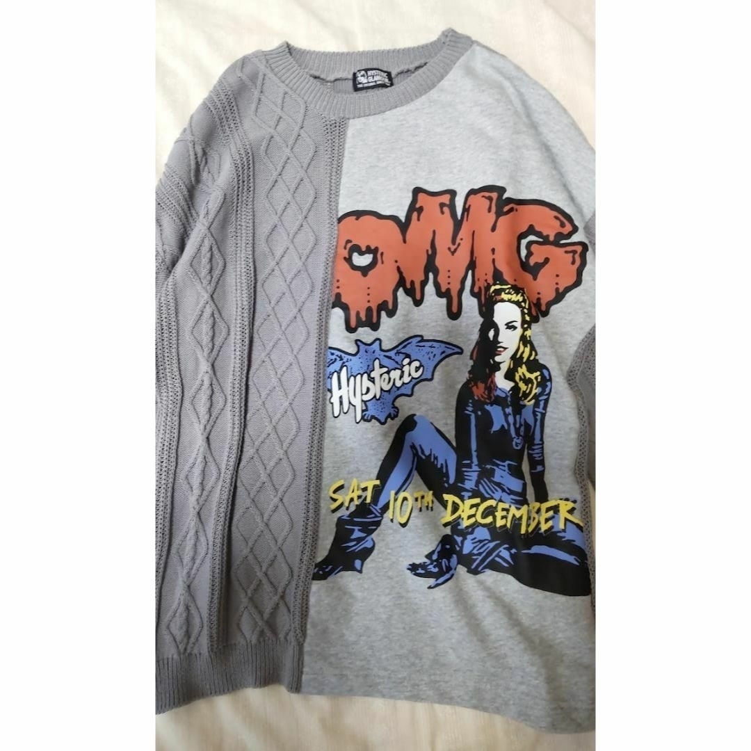 HYSTERIC GLAMOUR(ヒステリックグラマー)のOMGニット切り替えプルオーバー  HYSTERIC GLAMOUR レディースのトップス(ニット/セーター)の商品写真