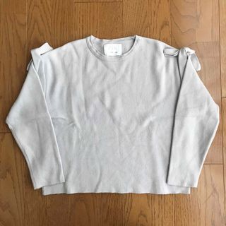 ザラキッズ(ZARA KIDS)のZARA ザラ キッズ　肩リボン ニット トップス　140  グレー(ニット)