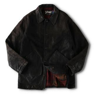 ショット(schott)の古着 80年代 ショット SCHOTT スナップボタン チェック柄ライナー ハンティング レザージャケット USA製 40 メンズM ヴィンテージ /eva000634(レザージャケット)