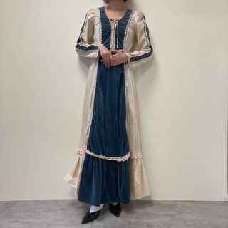 ガニーサックス(GUNNE SAX)の古着 70年代 ガンネサックス GUNNE SAX Jessica マキシ丈 長袖 フレア ワンピース レディースL ヴィンテージ /eva001375(その他)