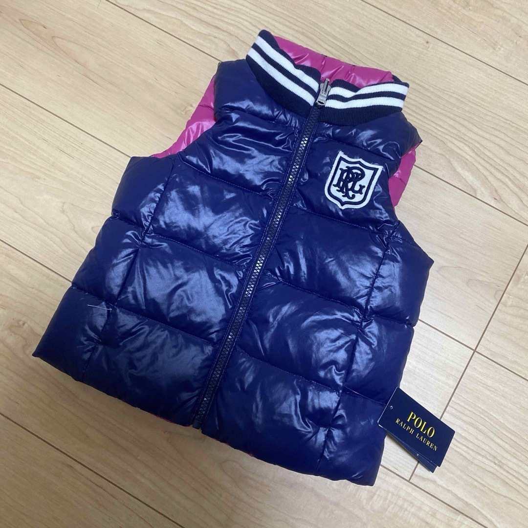 POLO RALPH LAUREN(ポロラルフローレン)のタグ付き未使用　 ポロラルフローレン　リバーシブル　ダウンベスト 110 4 キッズ/ベビー/マタニティのキッズ服女の子用(90cm~)(ジャケット/上着)の商品写真