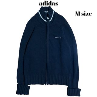 アディダス(adidas)の00’s adidas ドライバーズニット ワンポイント刺繍ロゴ パンク Y2K(ニット/セーター)