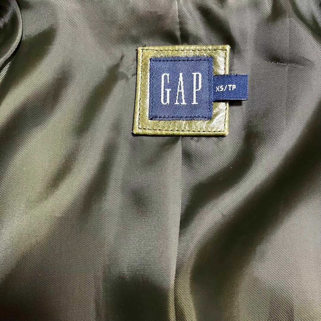 GAP - 00s OLD GAP レザージャケット テーラード 牛革 オリーブ y2kの