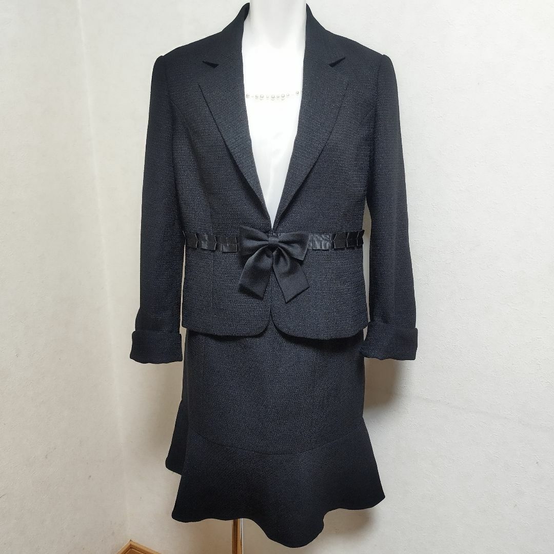 超美品 大きいサイズ13号 ラメ入りブラックスーツ 卒業式スーツ 超美品 大きいサイズ13号 ラメ入りブラックスーツ 卒業式スーツ