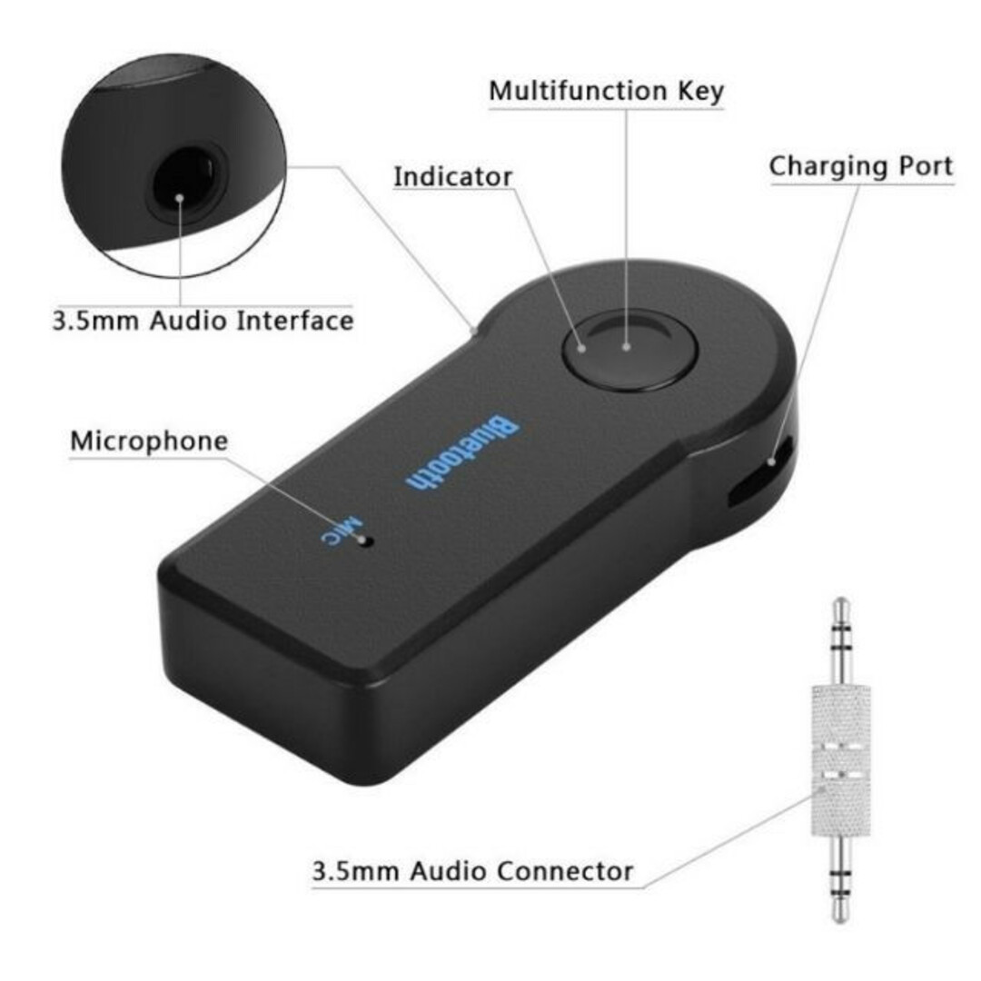 Bluetooth　レシーバー　オーディオレシーバー　ブルートゥース　車　 スマホ/家電/カメラのオーディオ機器(スピーカー)の商品写真