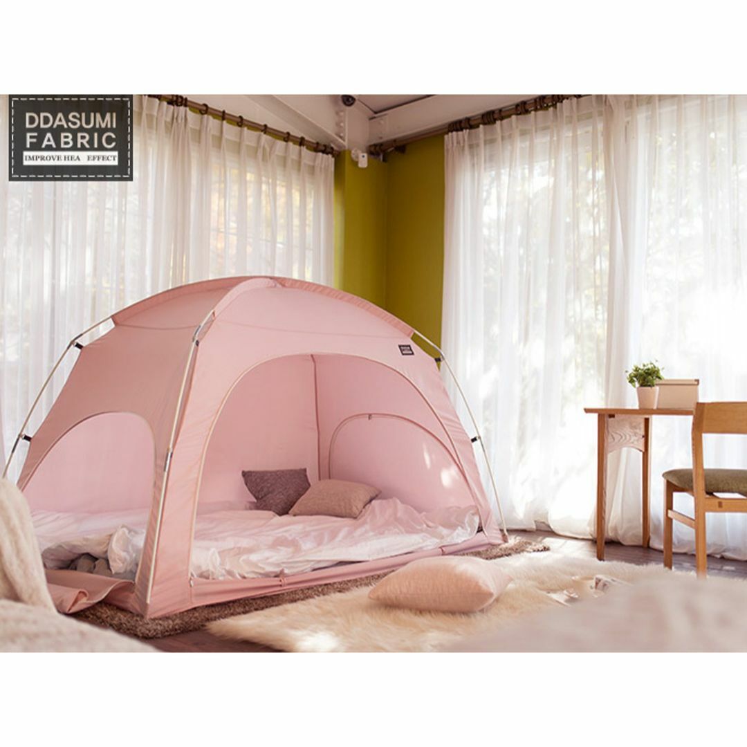 【色: ピンク】DDASUMI タスミ暖房テント ファブリック 1-2人用 (ピアウトドア
