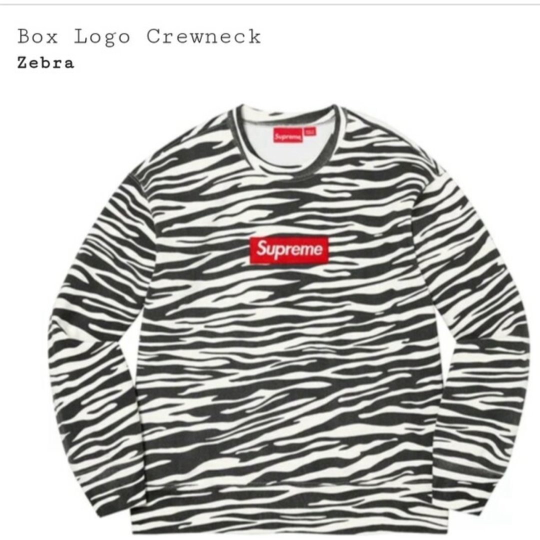 トップスSUPREME BOX LOGO CREWNECK ZEBRA