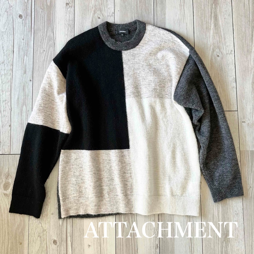 ATTACHIMENT(アタッチメント)の【美品◎】ATTACHMENT アタッチメント　クルーネックニットセーター  メンズのトップス(ニット/セーター)の商品写真