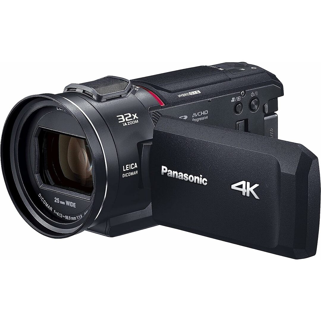 【未使用品】Panasonic パナソニック 4K デジタルビデオカメラ 内蔵メモリー64GB 5軸ハイブリッド手振れ補正 光学24倍ズーム ブラック HC-VX2MS-K #8793光学-