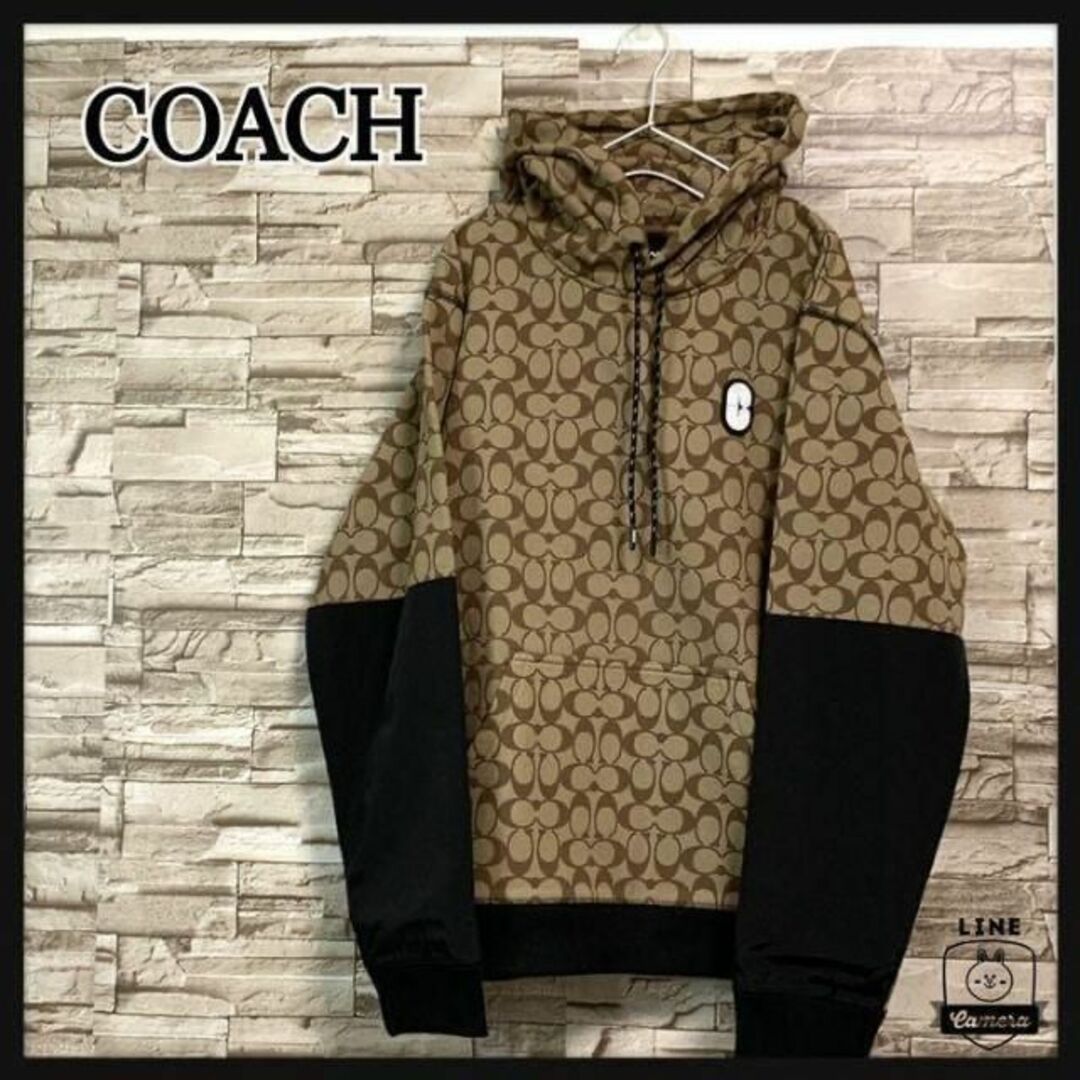 COACH - □COACH パーカー 切り替え フーディー シグネチャー 新品 ...