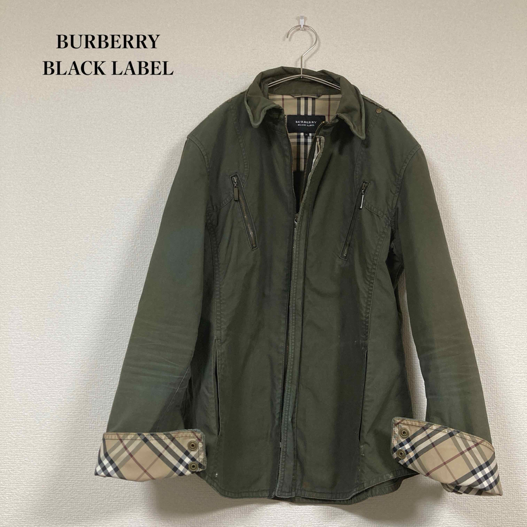 BURBERRY BLACK LABEL(バーバリーブラックレーベル)のバーバリーブラックレーベル　ジャケット　フロントジップ　ミリタリー メンズのジャケット/アウター(ミリタリージャケット)の商品写真