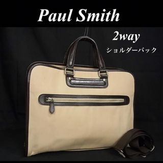 ポールスミス(Paul Smith)の【美品】☆Paul Smith ナイロンキャンバス×レザー 2WAY ショルダー(ビジネスバッグ)