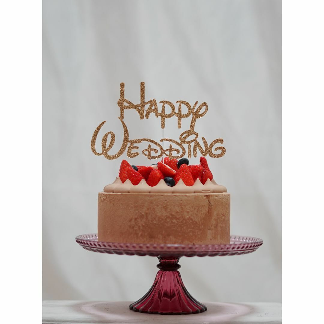 Happy Wedding ディズニースタイル　ケーキトッパー ハンドメイドのウェディング(その他)の商品写真