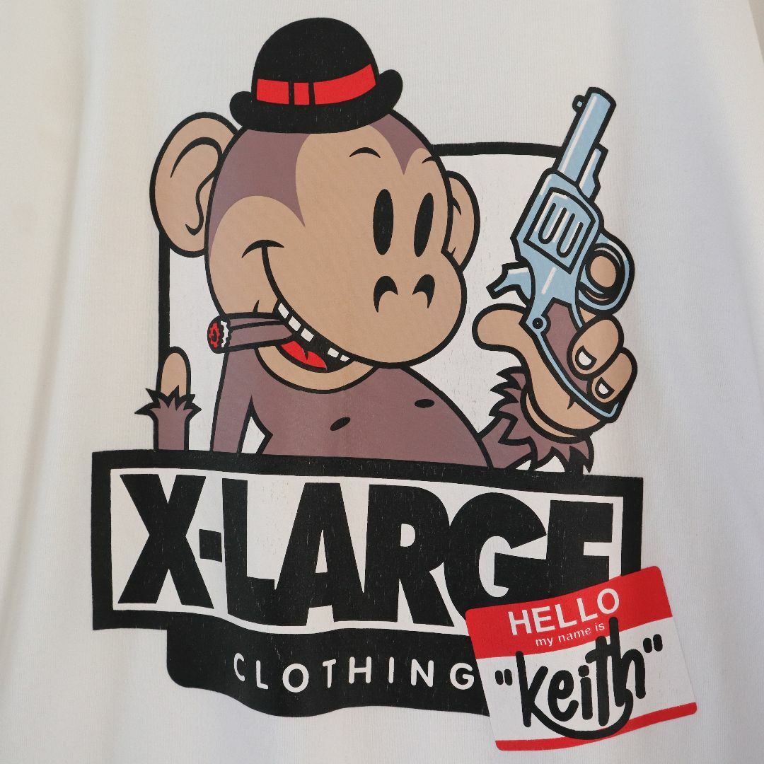 XLARGE(エクストララージ)の【バックロゴ】エクストララージ／ロンT　XLサイズ　アームロゴ　ビッグロゴ　猿 メンズのトップス(Tシャツ/カットソー(七分/長袖))の商品写真