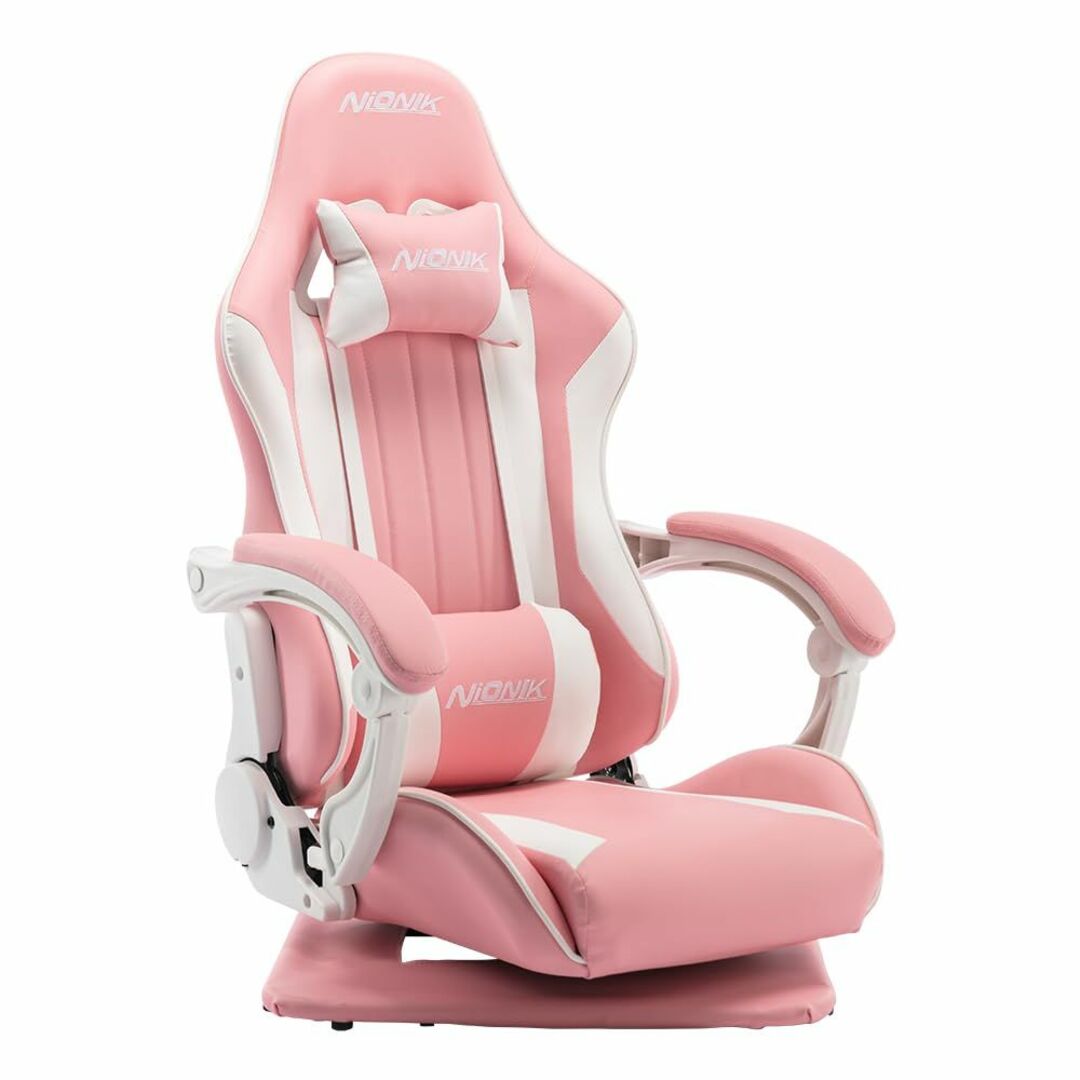 【色: ピンク】ＮｉＯＮＩＫ ゲーミングチェア 座椅子 回転座椅子 リクライニン | フリマアプリ ラクマ