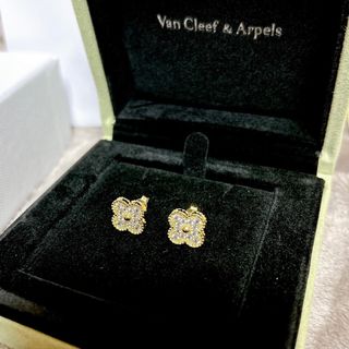 ヴァンクリーフアンドアーペル(Van Cleef & Arpels)の最終値下げ　アルハンブラモチーフ　ピアス　パヴェ　イエローゴールド(ピアス)