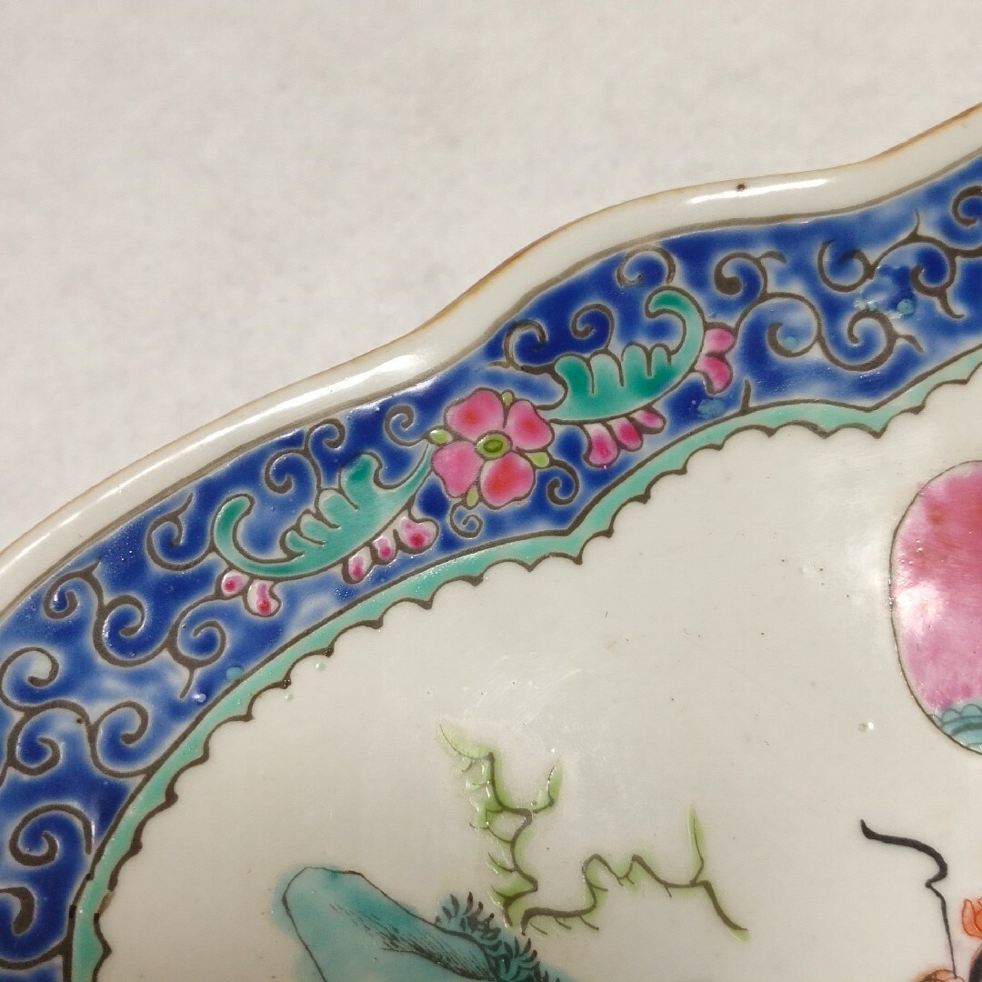 中国骨董 古磁 清代 同治粉彩 手絵☆天官送子 中国骨董 古磁 清代 同治粉彩 手絵☆天官送子