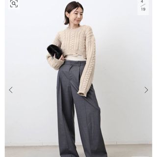 アパルトモンドゥーズィエムクラス(L'Appartement DEUXIEME CLASSE)の 【R13/アールサーティーン】 CROPPED CABLE KNIT(ニット/セーター)