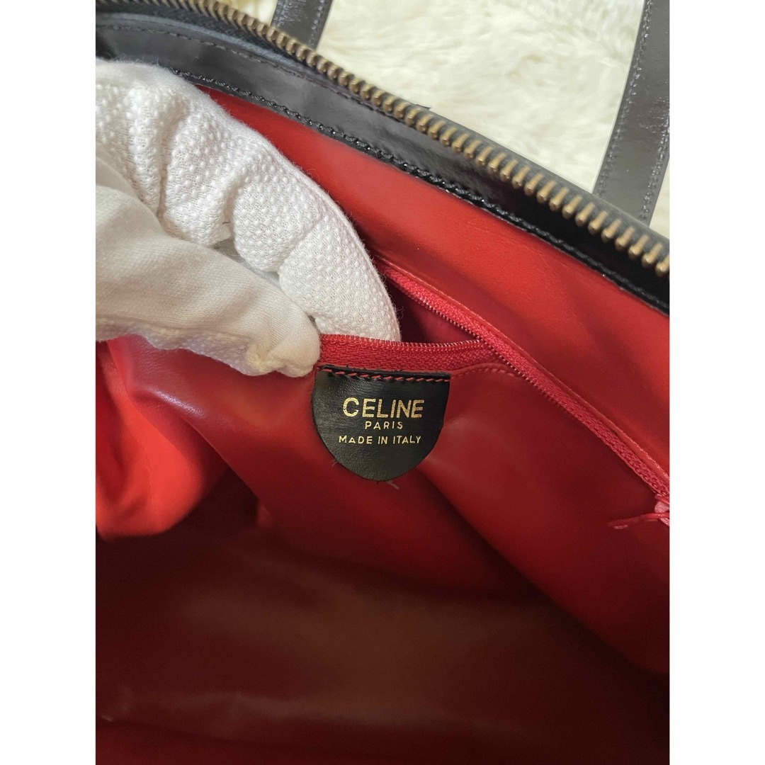 celine(セリーヌ)の【CELINE】 ヴィンテージ レディース ハンド バッグ エナメル ブラック レディースのバッグ(ハンドバッグ)の商品写真