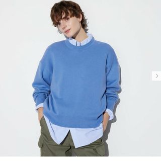 ユニクロ(UNIQLO)のスムースコットンリラックスクルーネックセーター(ニット/セーター)