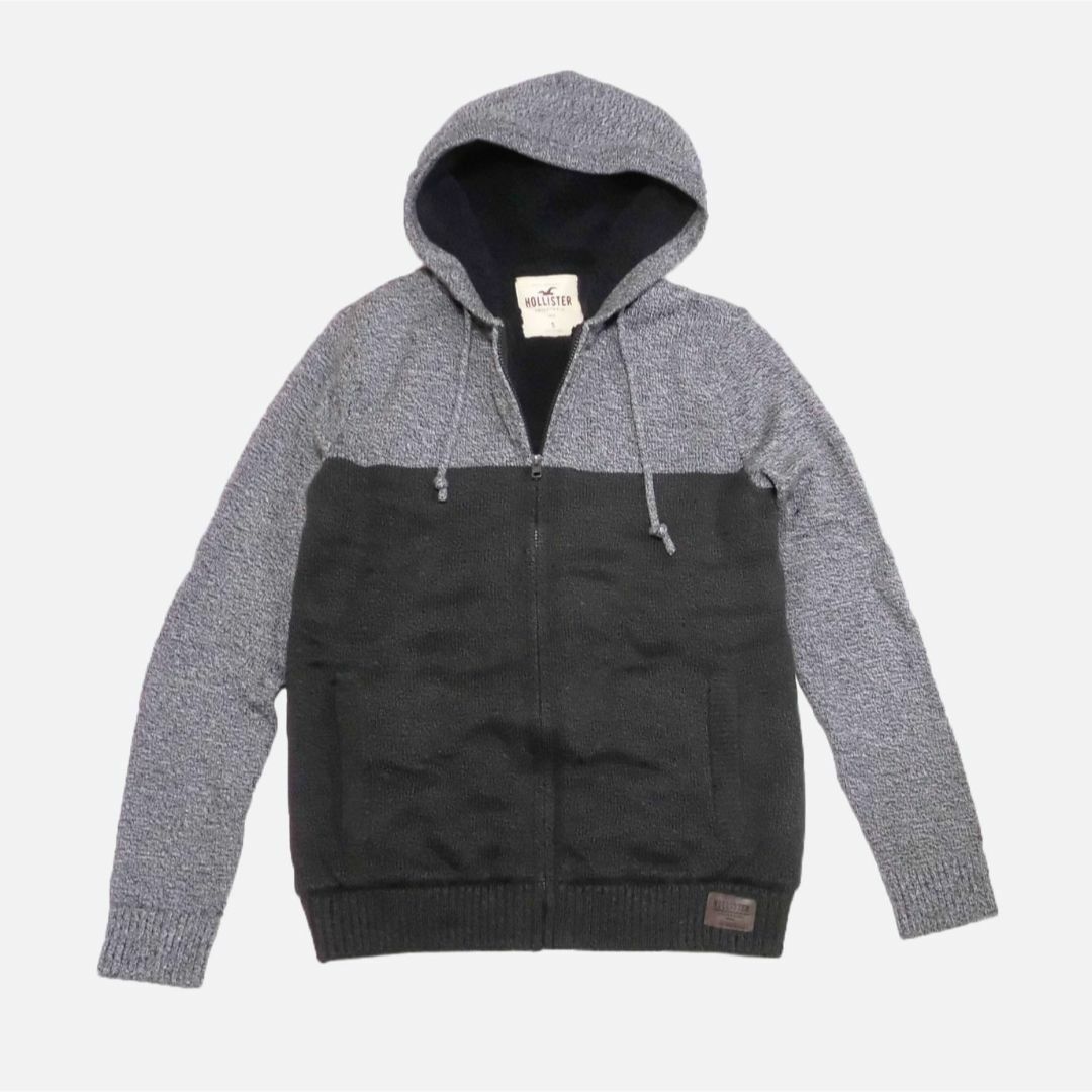 Hollister(ホリスター)の★新品★ホリスター★裏シェルパ付フルジップニットパーカー (Grey/L) メンズのトップス(ニット/セーター)の商品写真