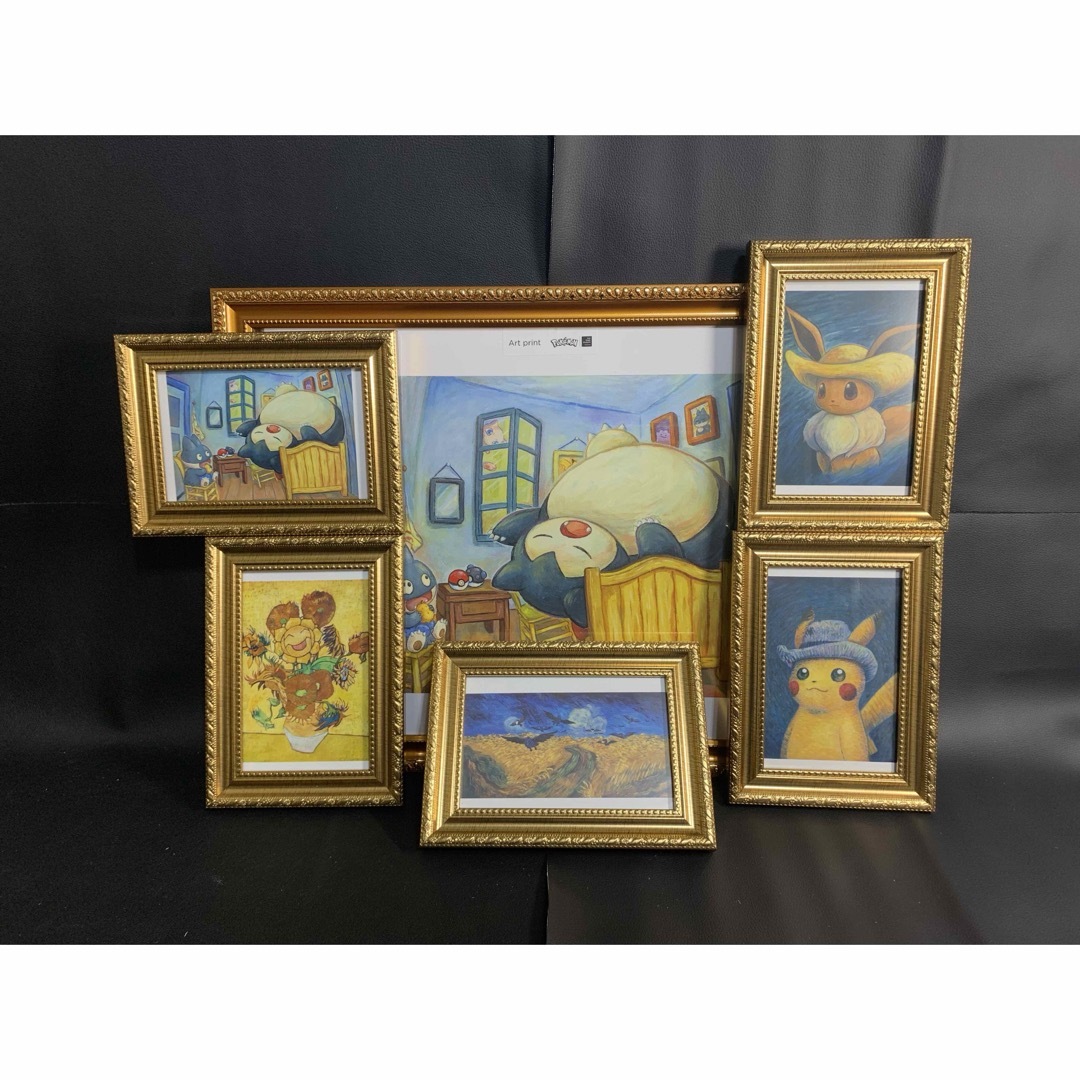 ゴッホxポケモンコラボ 限定商品 カビゴン アートプリント 正規品 金枠 ゴッホxポケモンコラボ 限定商品 カビゴン アートプリント 正規品 金枠