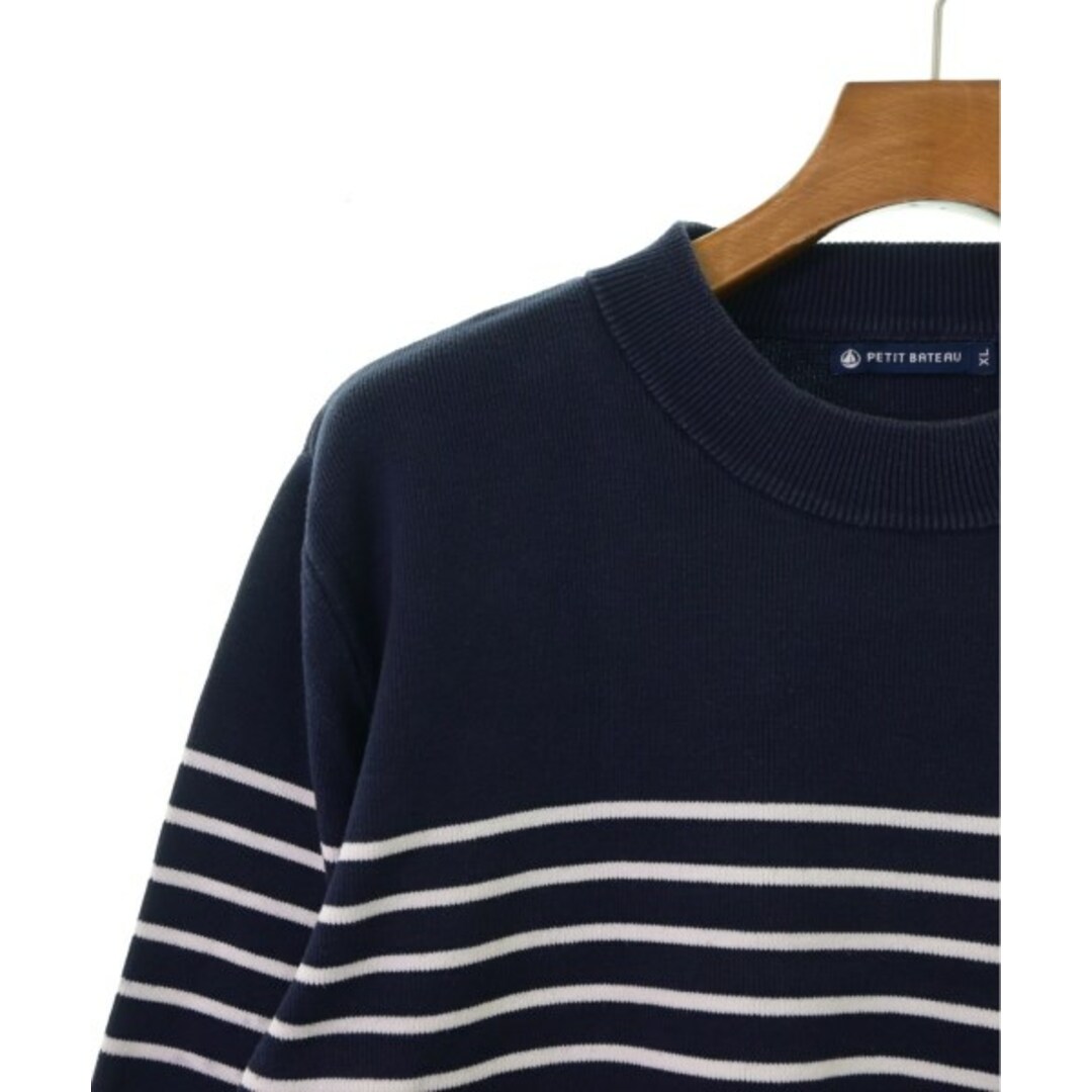 PETIT BATEAU(プチバトー)のPETIT BATEAU プチバトー ニット・セーター XL 紺x白(ボーダー) 【古着】【中古】 メンズのトップス(ニット/セーター)の商品写真