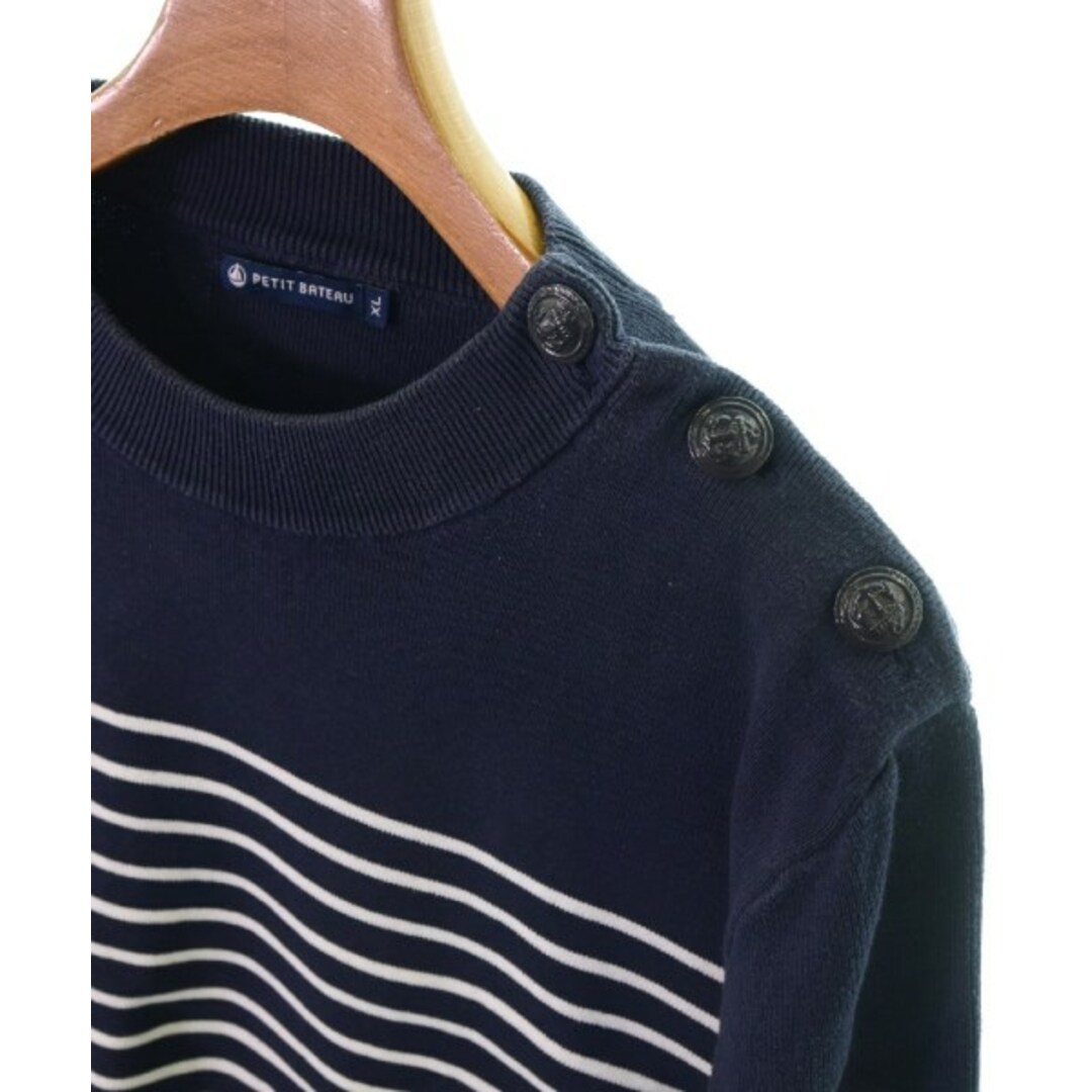 PETIT BATEAU(プチバトー)のPETIT BATEAU プチバトー ニット・セーター XL 紺x白(ボーダー) 【古着】【中古】 メンズのトップス(ニット/セーター)の商品写真