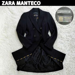 ザラ(ZARA)のZARA MANTECO ブラック ダブル チェスターコート(チェスターコート)