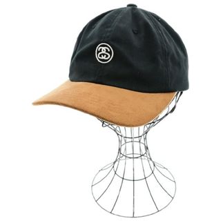 ステューシー(STUSSY)のSTUSSY ステューシー ニットキャップ・ビーニー - 黒系xベージュ系 【古着】【中古】(ニット帽/ビーニー)