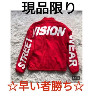 ヴィジョン ストリート ウェア(VISION STREET WEAR)の★美品★ヴィジョンストリートウェア　ブルゾン　スタジャン　レッド　M　現品限り(スタジャン)