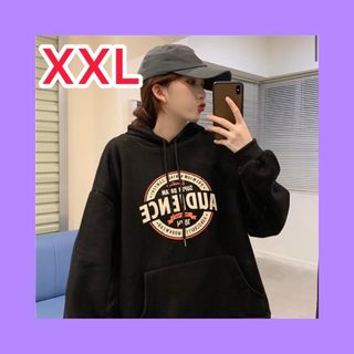 XXL　ビッグシルエット　黒　レディース　スウェット　ブラック(パーカー)