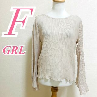 グレイル(GRL)のGRL グレイル　ブラウス　F　ベージュ　シアー　刺繍　ポリエステル100%(シャツ/ブラウス(長袖/七分))