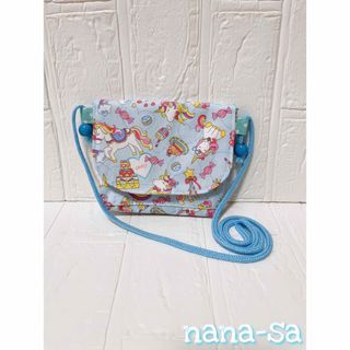 【No.43】移動ポケット ポシェット型☆*°ユニコーンスイーツ ブルー(外出用品)