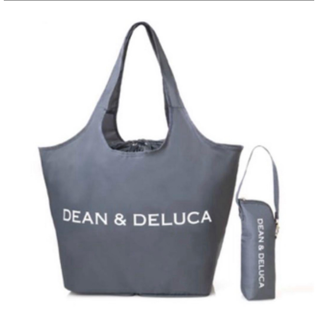 DEAN & DELUCA(ディーンアンドデルーカ)のDEAN&DELUCA レジかご買物バッグ＋保冷ボトルケース　グレー　☆ レディースのバッグ(エコバッグ)の商品写真