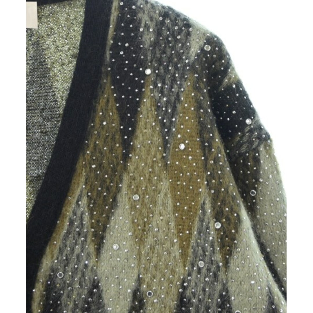 CELINE - CELINE セリーヌ カーディガン M 黒xカーキx黄緑系(総 CELINE - CELINE セリーヌ カーディガン M 黒xカーキx黄緑系(総