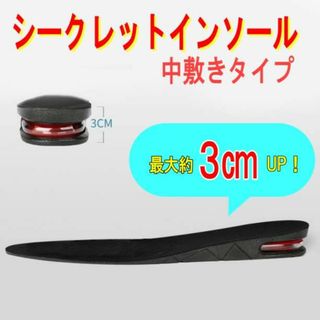 シークレットインソール 約3cmUP 中敷きタイプ 約22.5cm~27cm(その他)