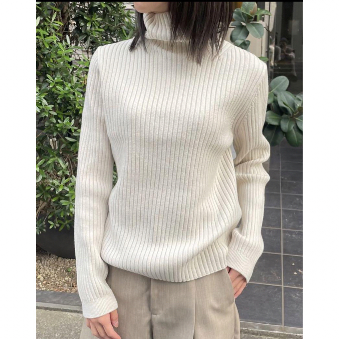 UNITED ARROWS(ユナイテッドアローズ)のNATURAL DYED WOOL | タートルネックリブセーター　ATON レディースのトップス(ニット/セーター)の商品写真